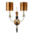 Flambeau Lighting Lucas McKearn SC1027-2 Flambeau 2 Arm Namesake Wall Sconce in Gold SC1027-2